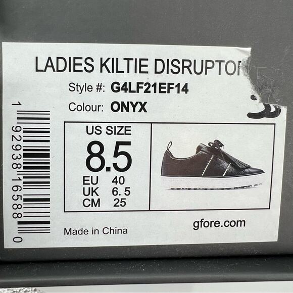 NWB G/FORE Women's Kiltie Disruptor Durf Spikeless Golf Shoes Sz 8.5 onyx - Picture 5 of 5